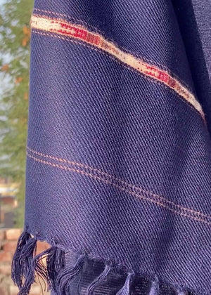 Kamaal Khan Swati Dhussa Shawl For Men - Navy Blue