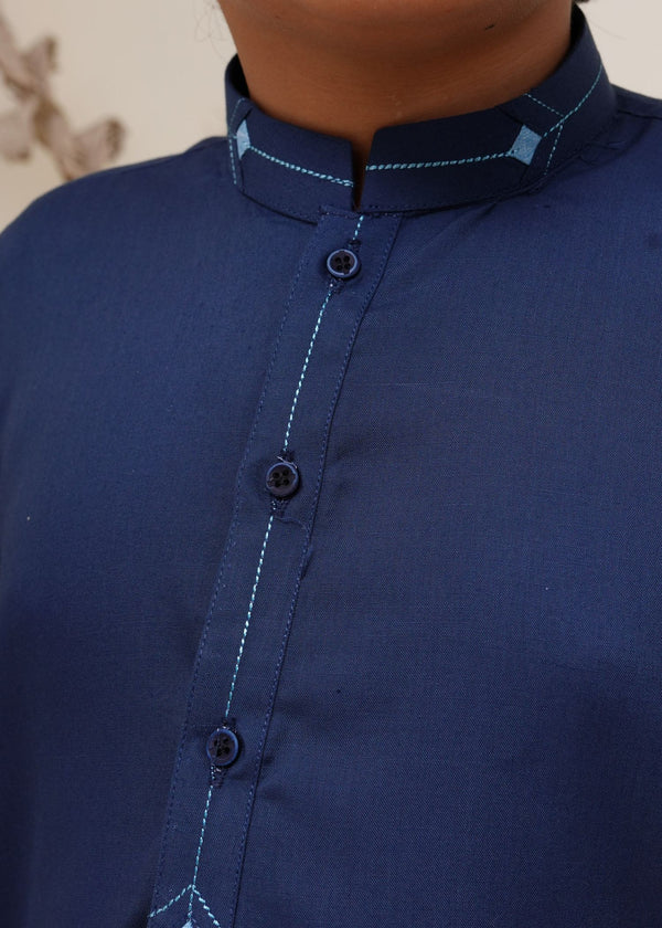 Blue Kurta Trouser KT 84 - Hassan Jee