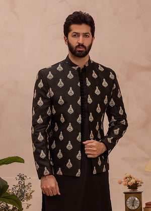 Eminence Shahi Prince Coat -Open Front- Black