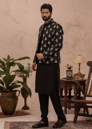 Eminence Shahi Prince Coat -Open Front- Black