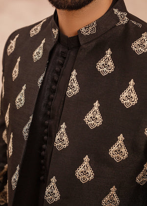 Eminence Shahi Prince Coat -Open Front- Black