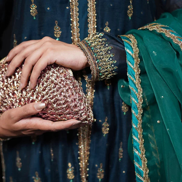 Rose Gold – Half Moon Handmade Clutch - Zar