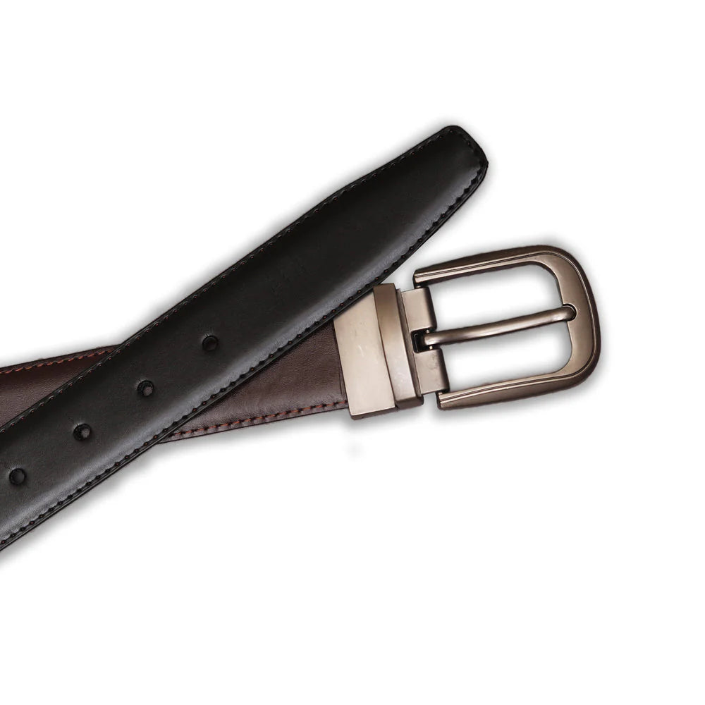 leather belt 2 in 1 black/brown - Z.H.Leather
