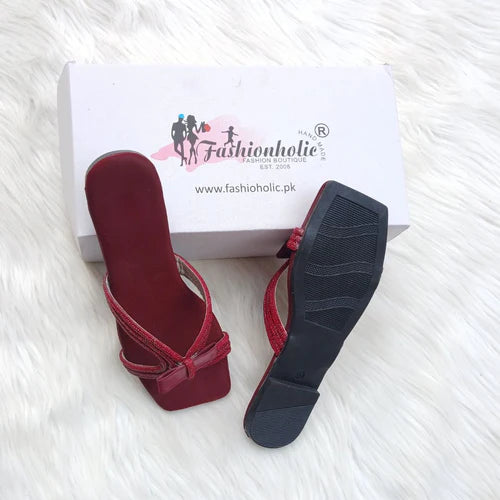 Tai Maroon Slides For Women's - Fashionholic