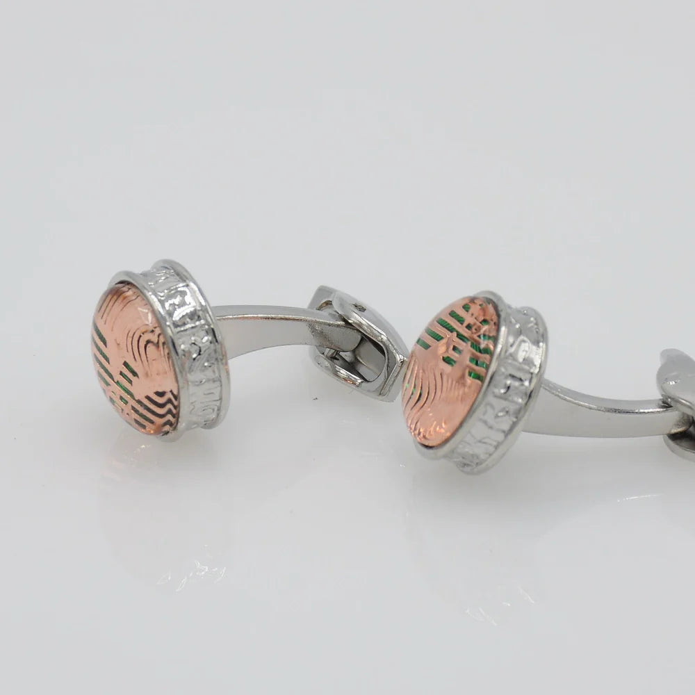 ZJH | copper mens cufflinks - Zeenat Jewelry House