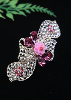 Zaywer| Luxurious Pink Stone Hair Clip - Zaywer