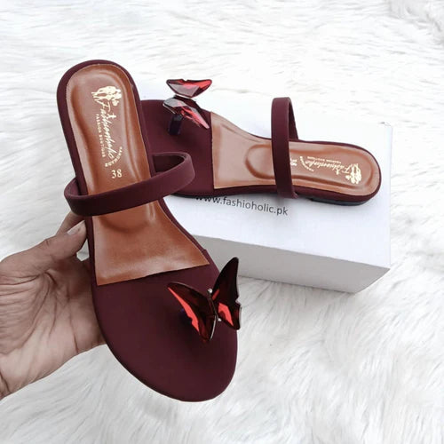 Maroon Flats For Women's - Fashionholic