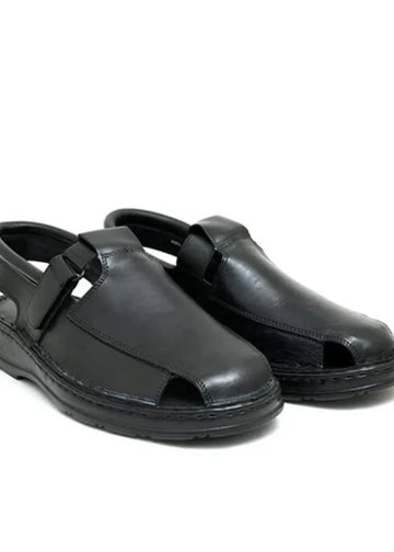 LEATHER SANDAL - 4001 BLACK - Starlet Shoes