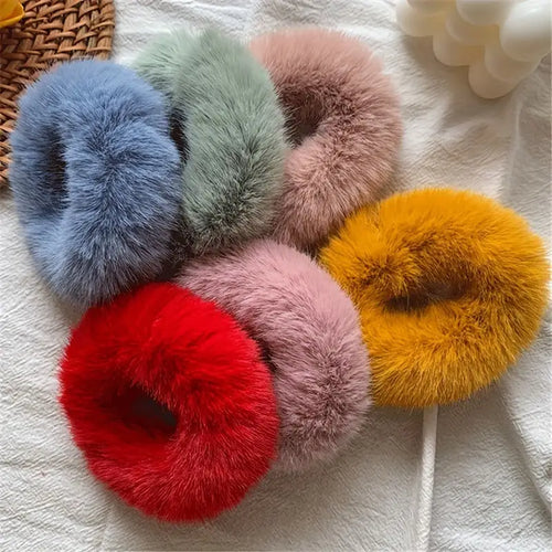6pcs Spring New High-End Plush Hair Ties for s, Bun Headband Hair Accessories - Ahmed Sons