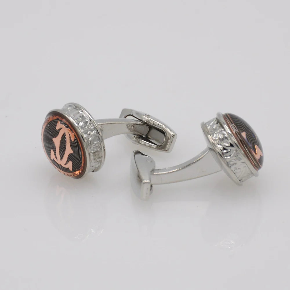 ZJH | black copper mens cuflinks s - Zeenat Jewelry House