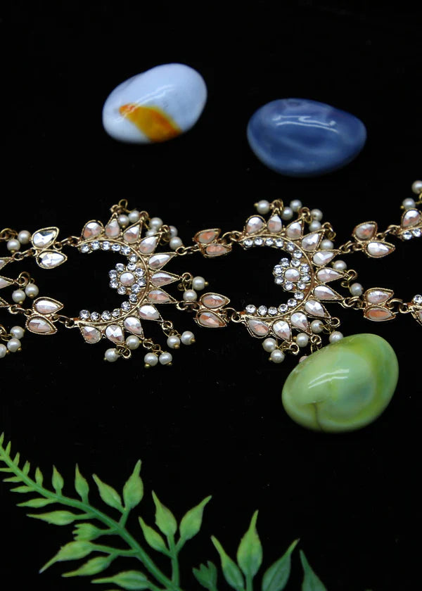 Zarqenisa | White Stone Silver Coated Paranda - Zarqenisa