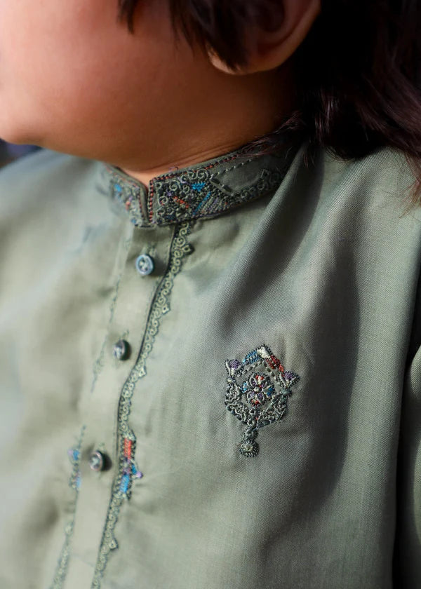Moss Green Kurta Trouser - KE 022 - KIDS CLUB