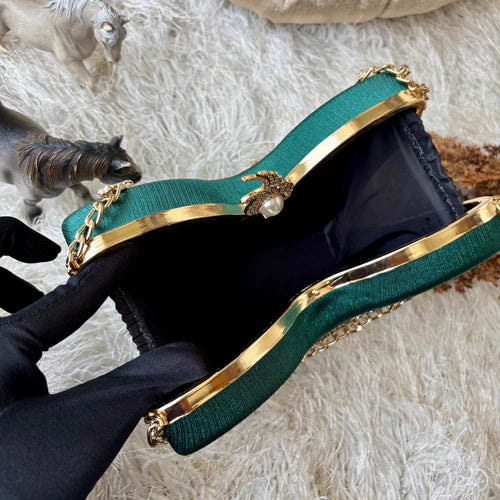 Butterfly Luxe Crystal Clutch – Emerald Glam Edition - Buland'S