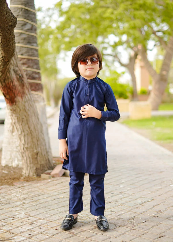 Marine Blue kurta trouser KT 87 - Hassan Jee