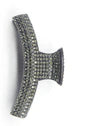DFJ | Grey stones Black hair clips - Dreams Fashion Jewellery