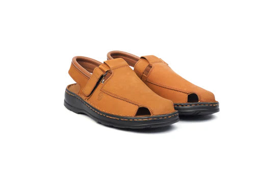 LEATHER SANDAL - 4001 MUSTARD - Starlet Shoes