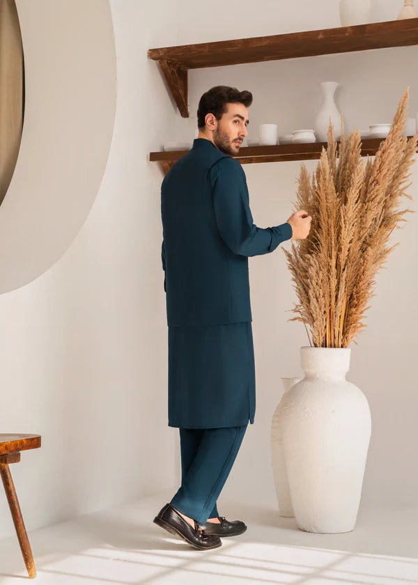 Teal Waistcoat Men YSW20 - Yes the instyle