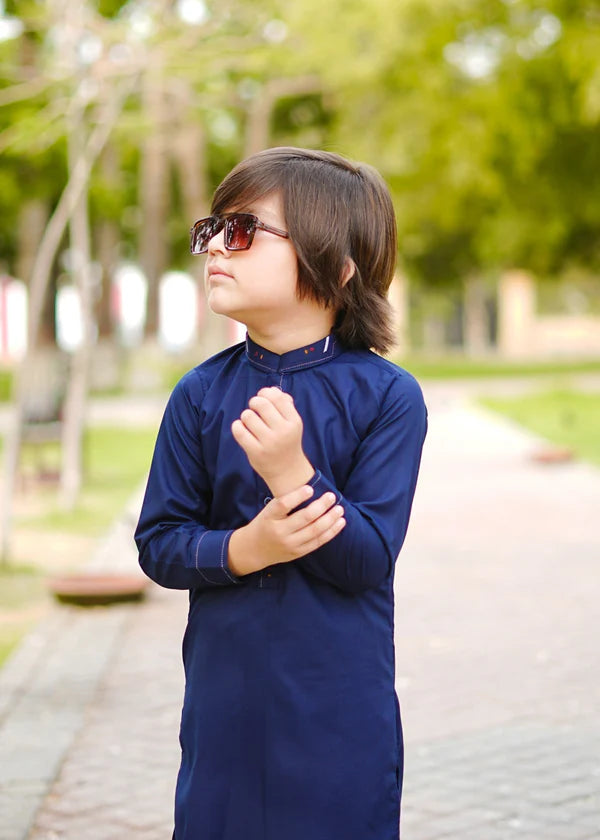 Marine Blue kurta trouser KT 87 - Hassan Jee