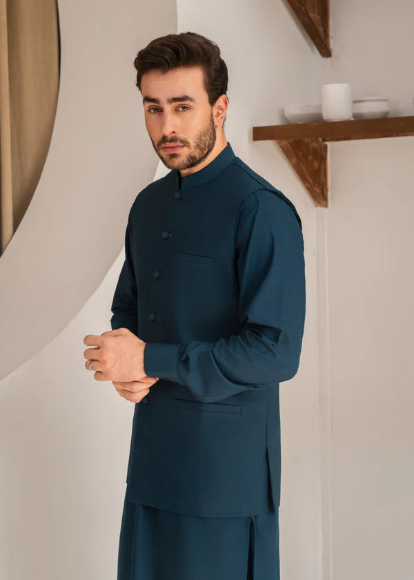 Teal Waistcoat Men YSW20 - Yes the instyle