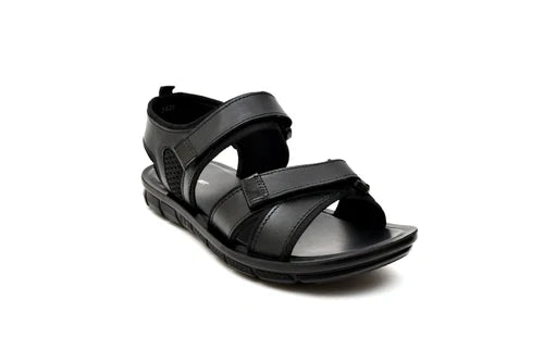 LEATHER SANDAL - AK-110 BLACK - Starlet Shoes