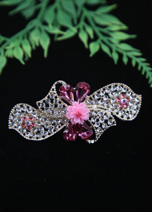 Zaywer| Luxurious Pink Stone Hair Clip - Zaywer