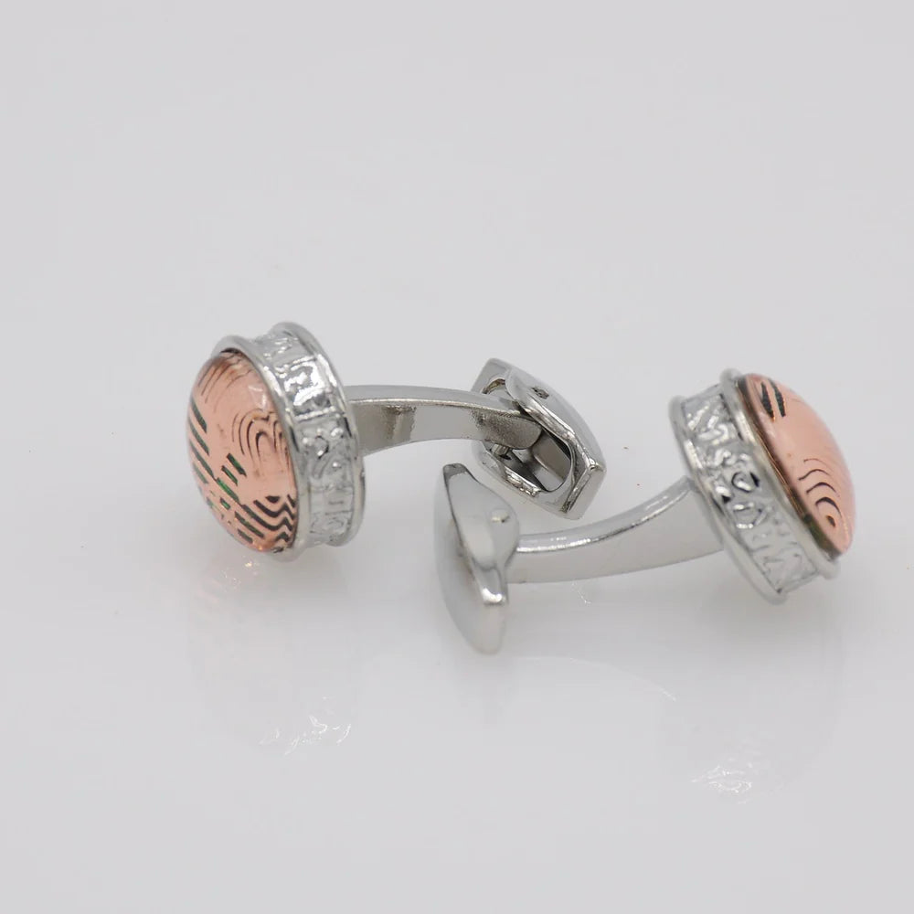 ZJH | copper mens cufflinks - Zeenat Jewelry House