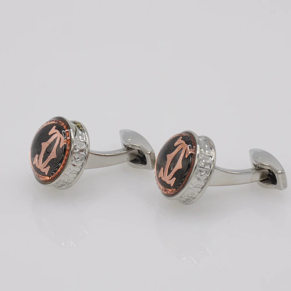 ZJH | black copper mens cuflinks s - Zeenat Jewelry House
