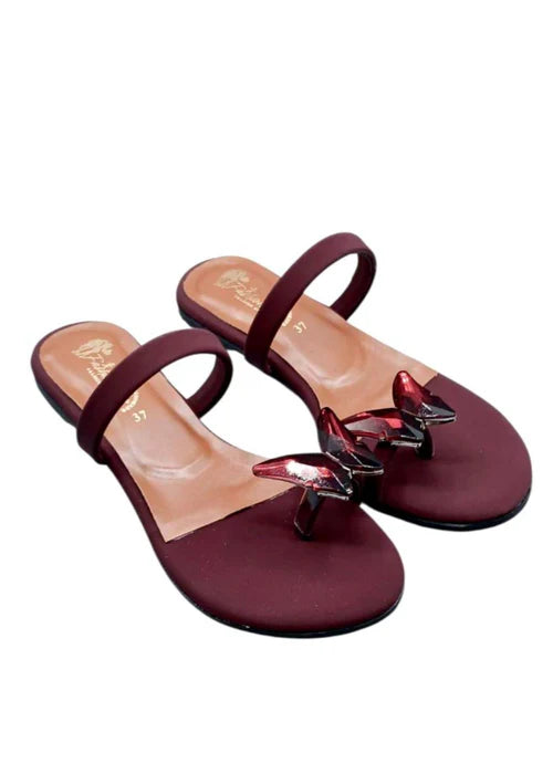 Maroon Flats For Women's - Fashionholic
