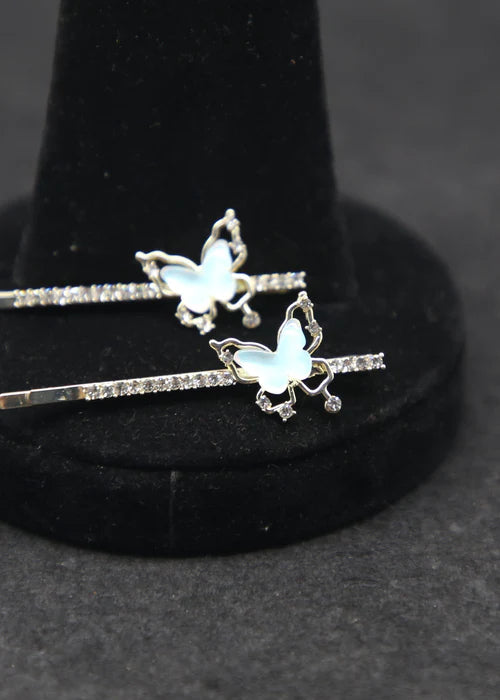 DFJ | Golden stones gold plated hair pins - Dreams Fashion Jewellery