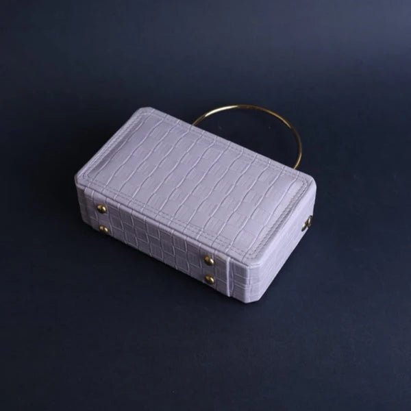 Elegant Croc-Embossed Clutch lavender - MHW Bags