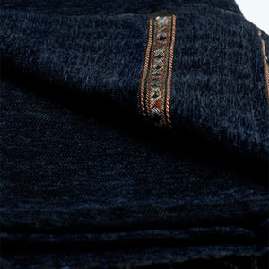Navy Bue Acrylic Wool Shawl - Deenaar