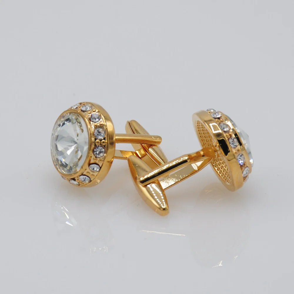 ZJH| white stone chufflinks men - Zeenat Jewelry House