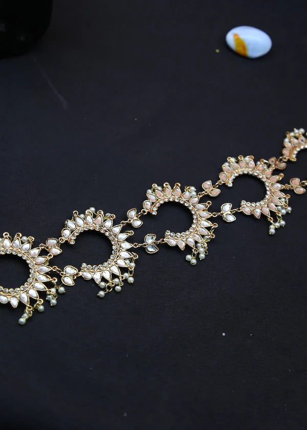Zarqenisa | White Stone Gold Plated Paranda - Zarqenisa