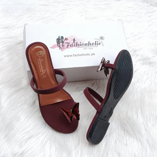 Maroon Flats For Women's - Fashionholic