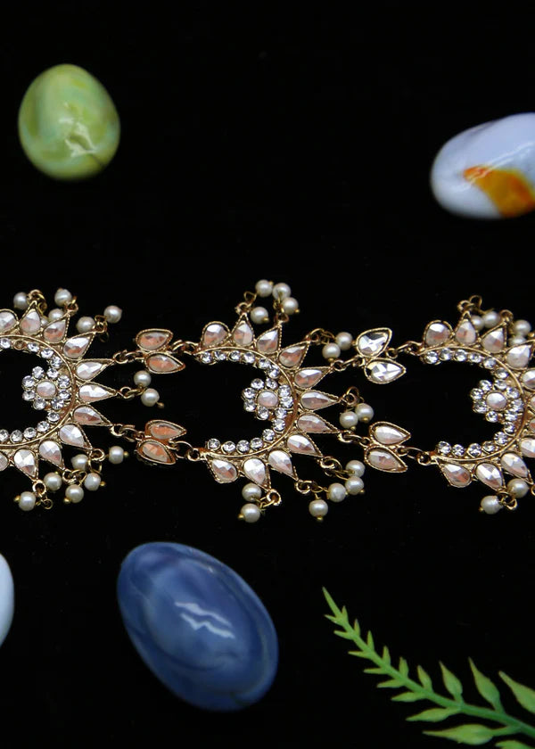 Zarqenisa | White Stone Silver Coated Paranda - Zarqenisa