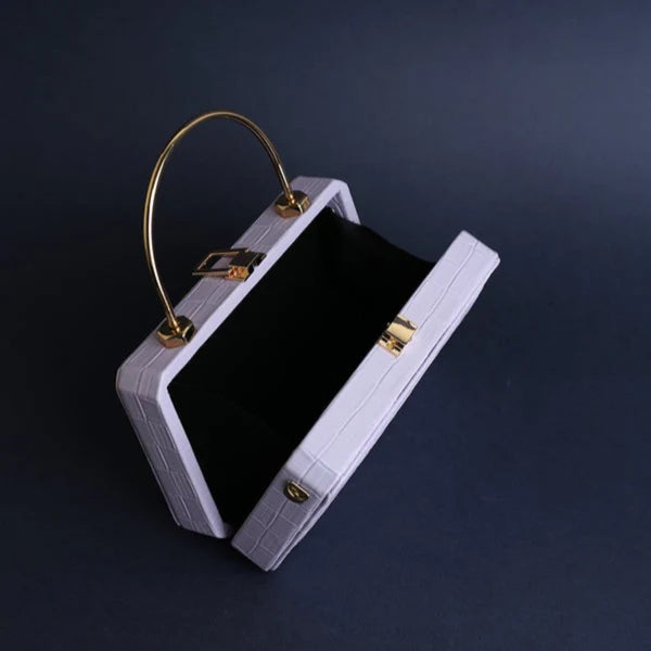 Elegant Croc-Embossed Clutch lavender - MHW Bags