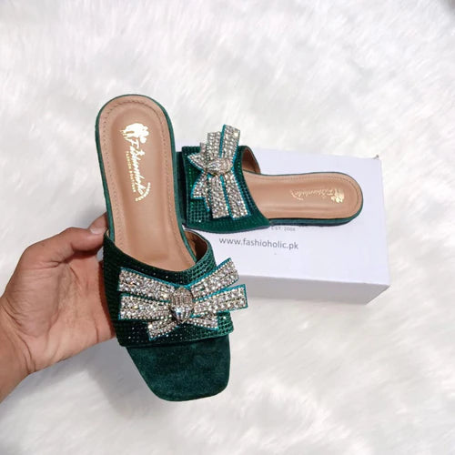 Green Slides For Women's - Fashionholic