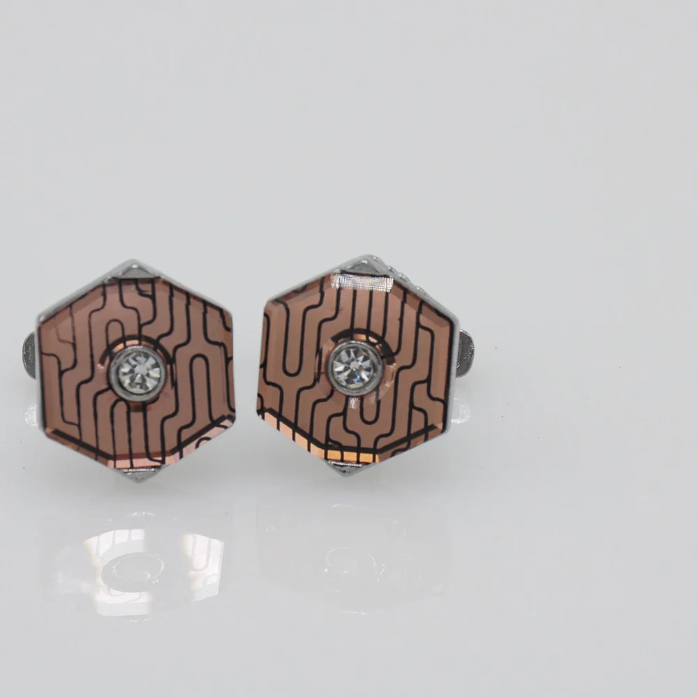 ZJH | fancy copper men cufflinks - Zeenat Jewelry House