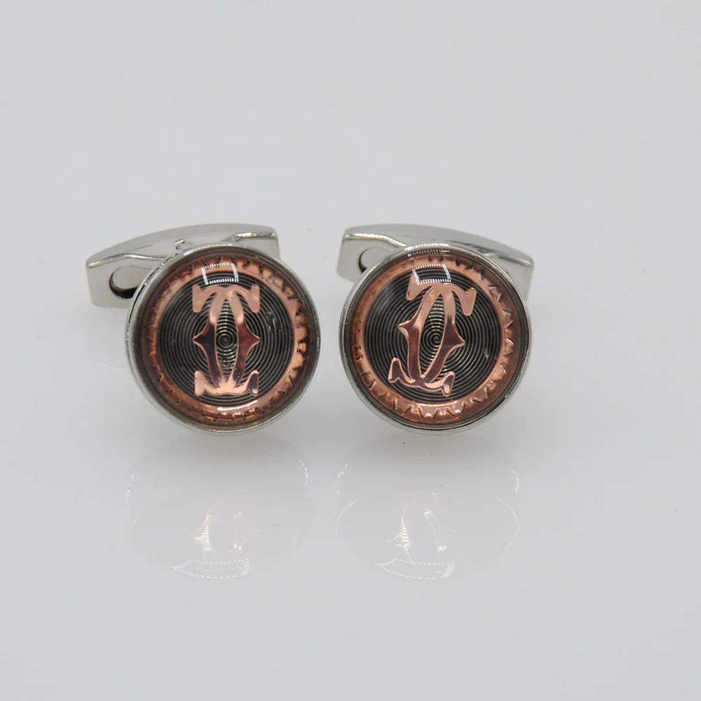 ZJH | black copper mens cuflinks s - Zeenat Jewelry House