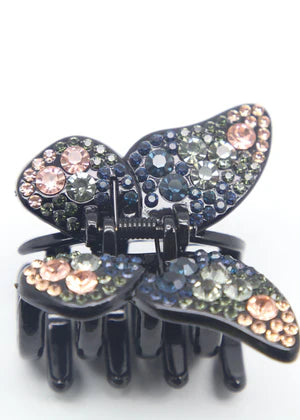 DFJ | multi stones Black hair clips - Dreams Fashion Jewellery