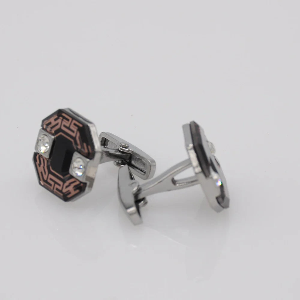 ZJH |black fancy mens cufflinks - Zeenat Jewelry House