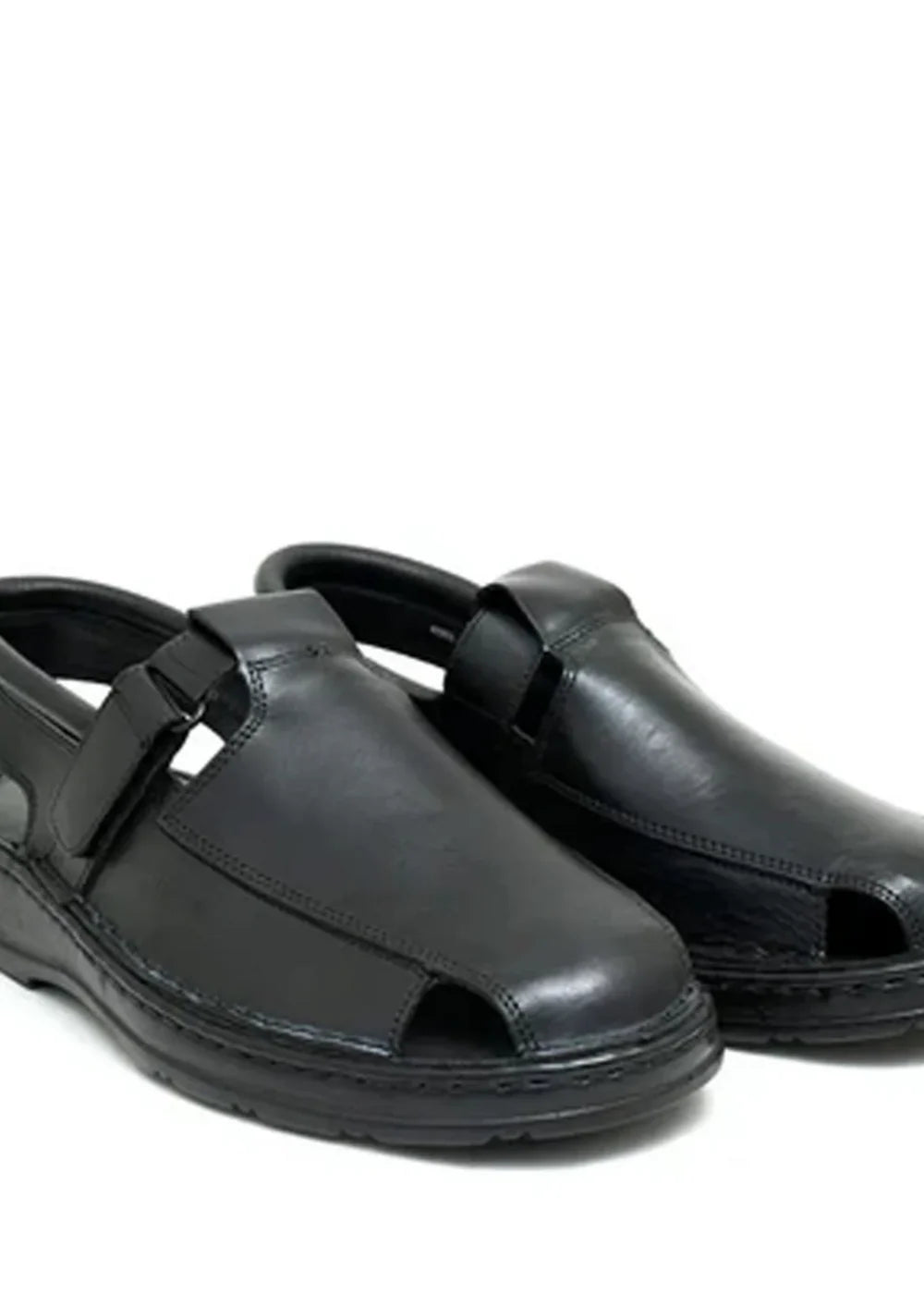 LEATHER SANDAL - 4001 BLACK - Starlet Shoes