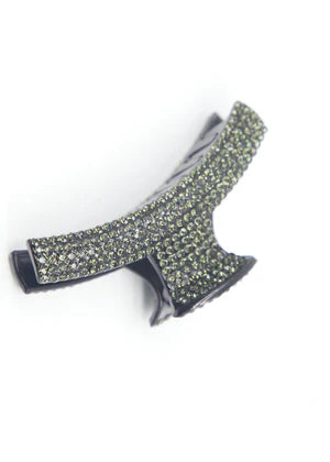 DFJ | Grey stones Black hair clips - Dreams Fashion Jewellery