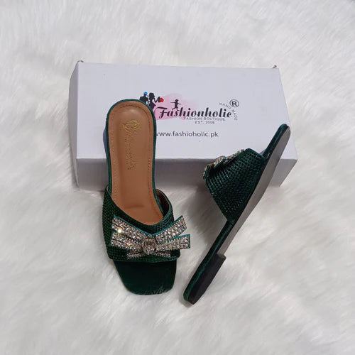 Green Slides For Women's - Fashionholic