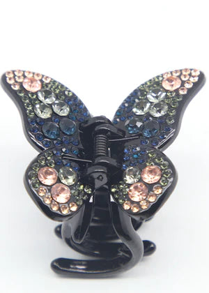 DFJ | multi stones Black hair clips - Dreams Fashion Jewellery