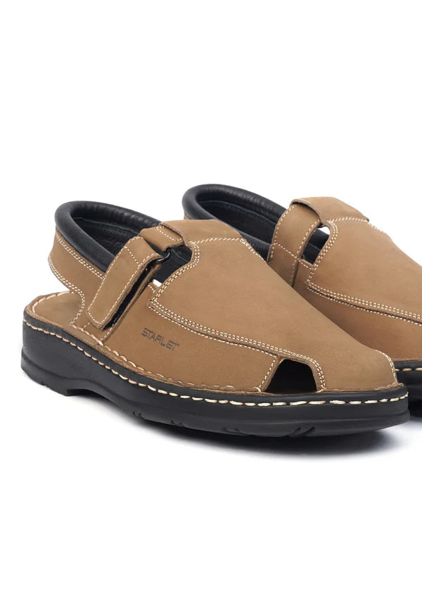 LEATHER SANDAL - 4001 EXPRSSO - Starlet Shoes