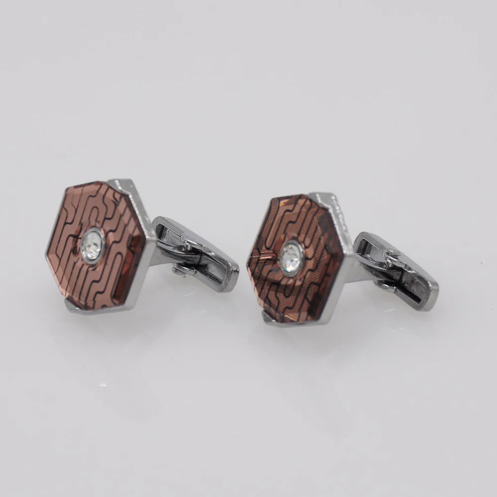ZJH | fancy copper men cufflinks - Zeenat Jewelry House