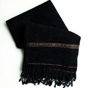 Deenaar Black Acrylic Wool Shawl