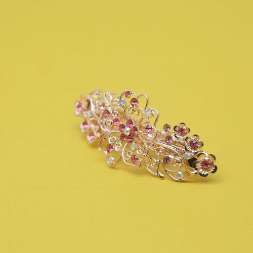 Mr. RJ |red stones gold plated hair clip - Mr Jewellery Collection
