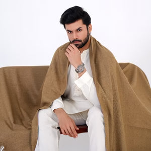 Brown Bannu Wool Shawl - Deenaar